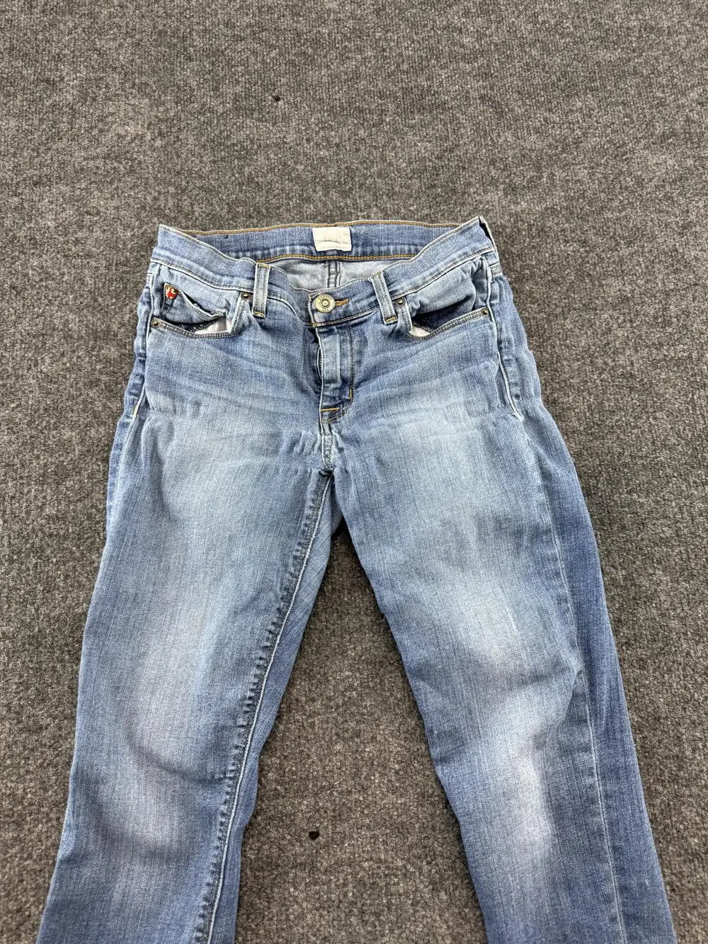 Hudson Krista Super Skinny Crop Jeans Womens 27 Light Wash Blue Mid Rise Denim
